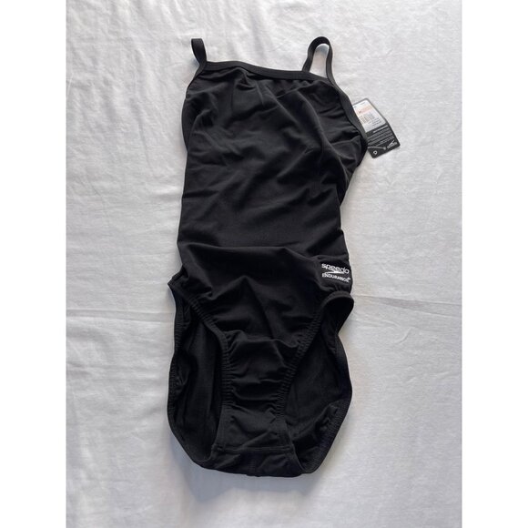 Speedo Solid Black One Piece Endurance Swimsuit Sz 28 - Picture 3 of 8